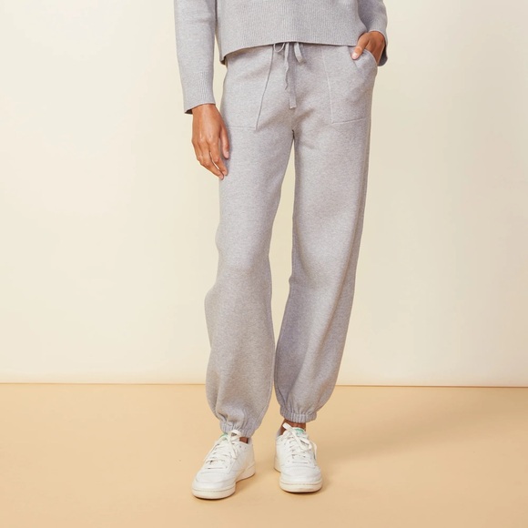 Monrow Soft Knit Oversized‎ Vintage Sweat Pants Heather Grey NWOT Size S - Picture 1 of 9